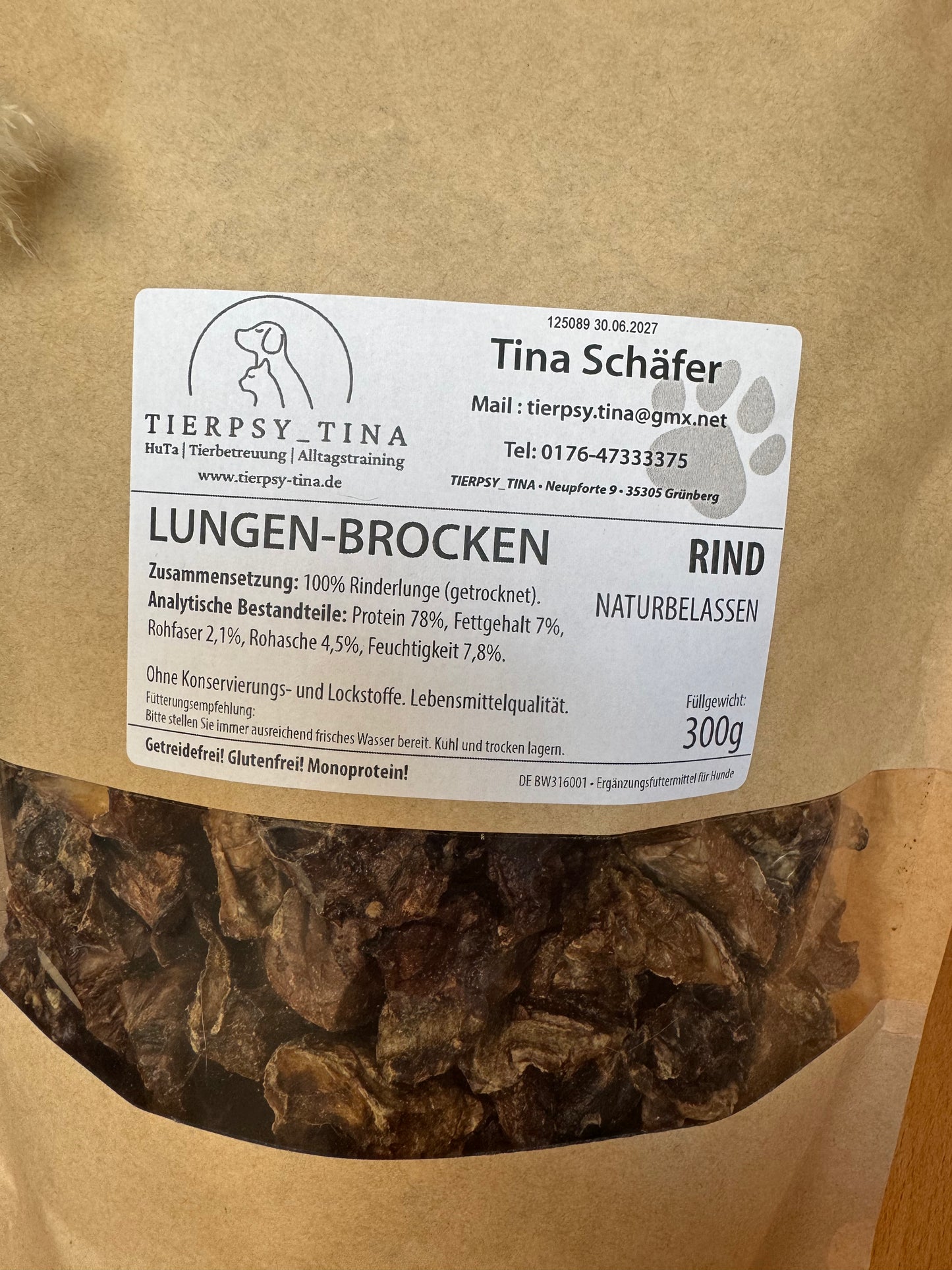 Rinderlungen-Brocken naturbelassen