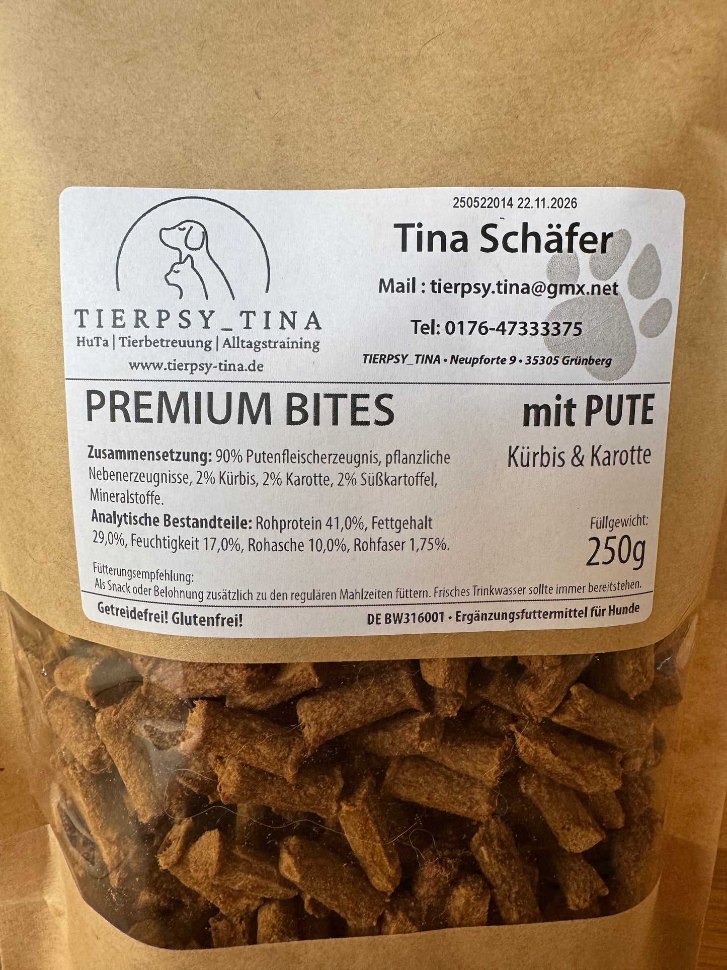 Premium Bites Pute mit Kürbis & Karotte 250g