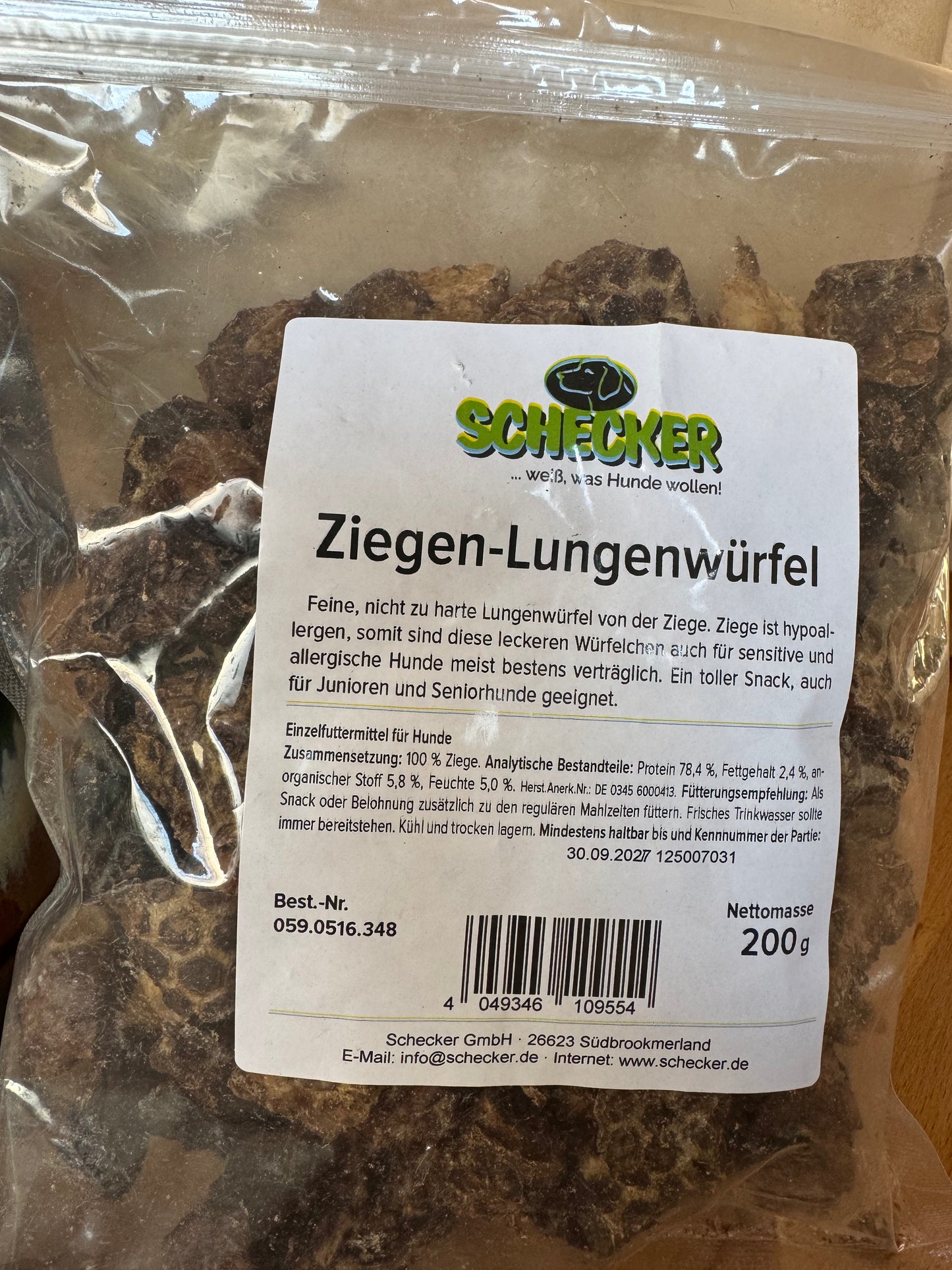 Schecker Ziegen-Lungenwürfel 200g
