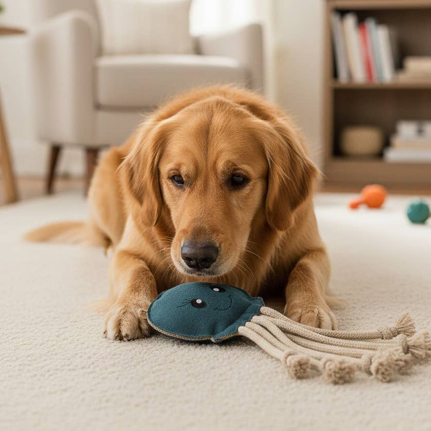 BUDDY. Hundespielzeug aus Leder "Krake"