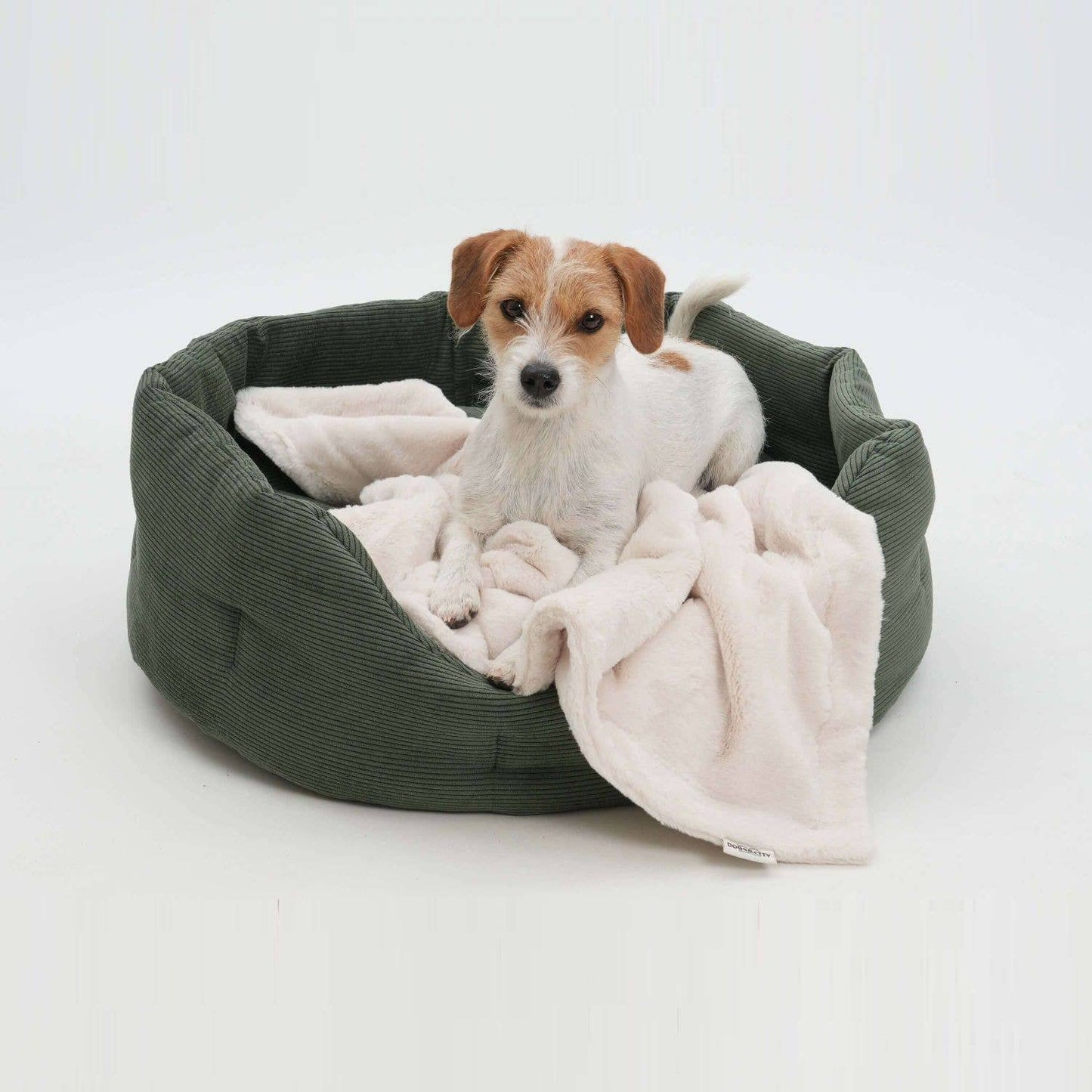 Hundekörbchen Chelsea Cord forest green von DOGS in the CITY®